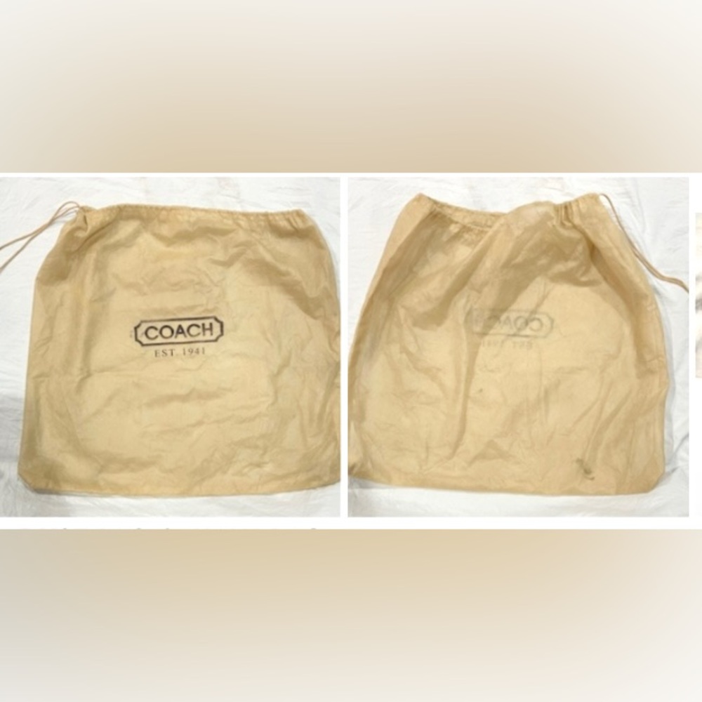 COAC H SHOULDER HANDBAG BLACK WITH TAN DUSTBAG SIZE 15x9 *ESTATE SALE FIND* - Picture 7 of 8